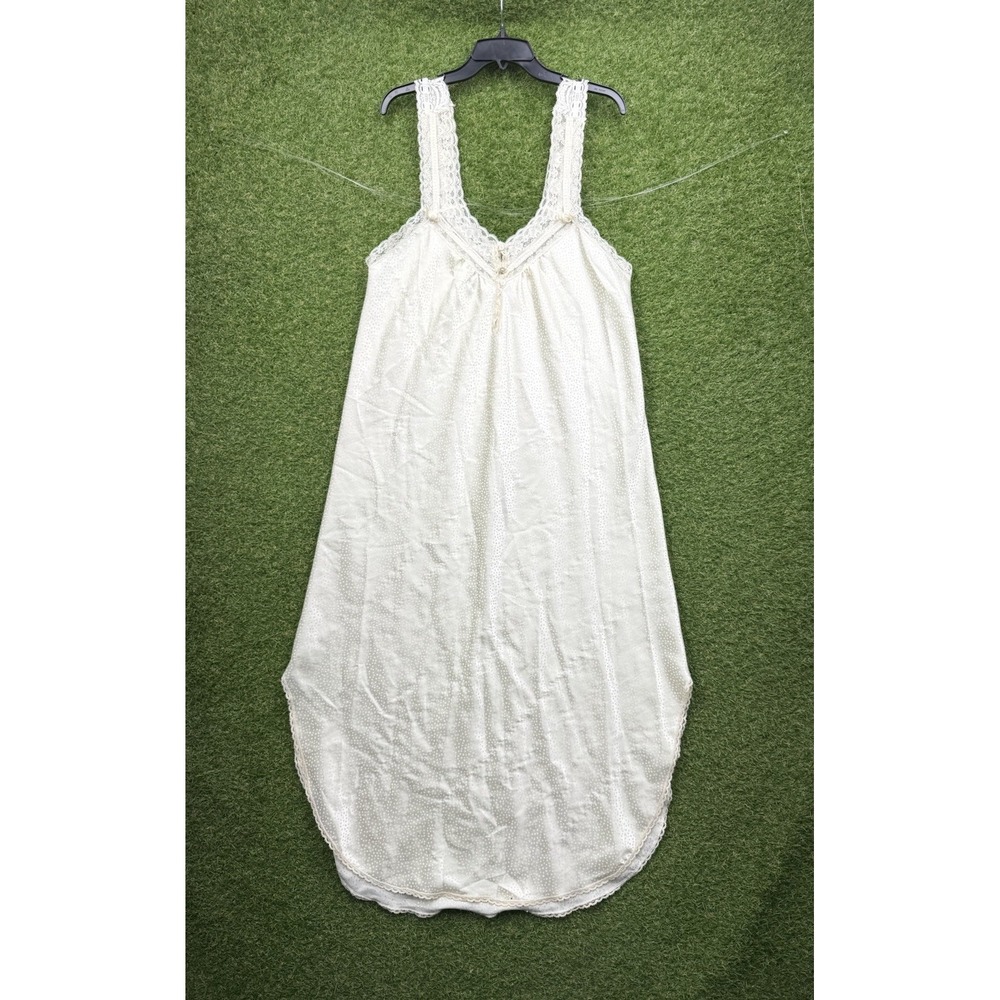 Vintage Christian Dior Nightgown Womens Medium White Bridal‎ USA Made Slip Lace